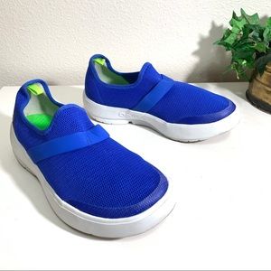 OOFOS Womens OOmg Low Shoe Blue Slip On Shoe
